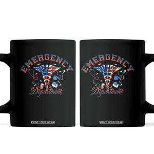 Patriotic Emergency Department Coffee Mug USA 250th Anniversary Medical Gift TS12 Black Print Your Wear
