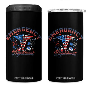 Patriotic Emergency Department 4 in 1 Can Cooler Tumbler USA 250th Anniversary Medical Gift TS12 One Size: 16 oz Black Print Your Wear