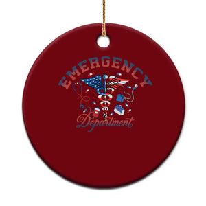 Patriotic Emergency Department Ceramic Ornament USA 250th Anniversary Medical Gift TS12 1pc Red Print Your Wear