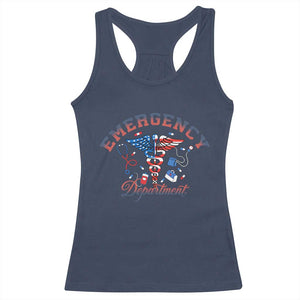 Patriotic Emergency Department Racerback Tank Top USA 250th Anniversary Medical Gift TS12 Navy Print Your Wear