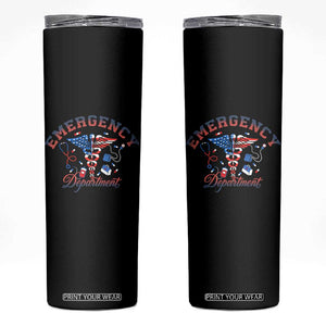 Patriotic Emergency Department Skinny Tumbler USA 250th Anniversary Medical Gift TS12 Black Print Your Wear