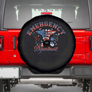 Patriotic Emergency Department Spare Tire Cover USA 250th Anniversary Medical Gift TS12 Black Print Your Wear