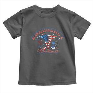 Patriotic Emergency Department Toddler T Shirt USA 250th Anniversary Medical Gift TS12 Dark Heather Print Your Wear