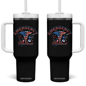 Patriotic Emergency Department Tumbler With Handle USA 250th Anniversary Medical Gift TS12 One Size: 40 oz Black Print Your Wear