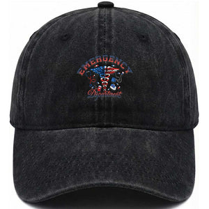 Patriotic Emergency Department Washed Cotton Baseball Cap USA 250th Anniversary Medical Gift TS12 Print Your Wear