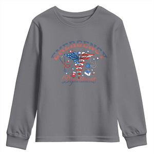 Patriotic Emergency Department Youth Sweatshirt USA 250th Anniversary Medical Gift TS12 Charcoal Print Your Wear