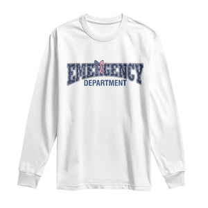 Patriotic ER Nurse Gift Long Sleeve Shirt America 250th Anniversary TS12 White Print Your Wear
