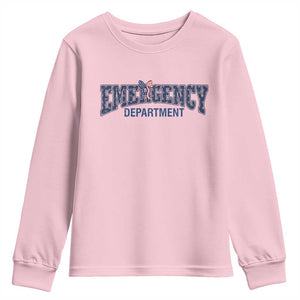 Patriotic ER Nurse Gift Youth Sweatshirt America 250th Anniversary TS12 Light Pink Print Your Wear
