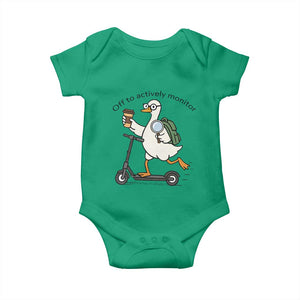 Funny Silly Goose Proctor Baby Onesie Off to Actively Monitor Teacher Testing Day TS12 Irish Green Print Your Wear