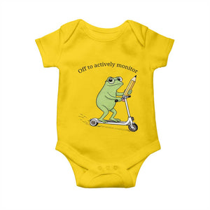 Funny Frog Teacher Testing Test Day Baby Onesie Off To Actively Monitor TS12 Daisy Print Your Wear