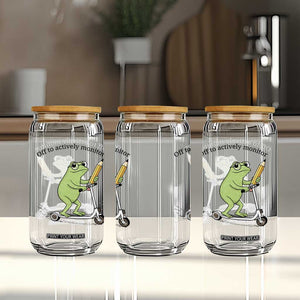 Funny Frog Teacher Testing Test Day Glass Can Off To Actively Monitor TS12 Print Your Wear