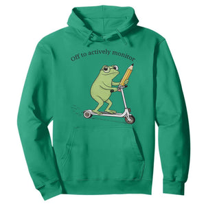 Funny Frog Teacher Testing Test Day Hoodie Off To Actively Monitor TS12 Irish Green Print Your Wear