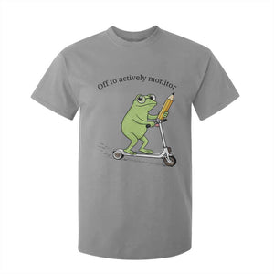 Funny Frog Teacher Testing Test Day T Shirt For Kid Off To Actively Monitor TS12 Sport Gray Print Your Wear