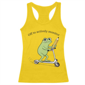 Funny Frog Teacher Testing Test Day Racerback Tank Top Off To Actively Monitor TS12 Daisy Print Your Wear