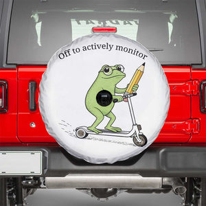 Funny Frog Teacher Testing Test Day Spare Tire Cover Off To Actively Monitor TS12 White Print Your Wear