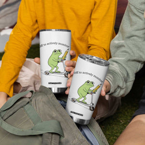 Funny Frog Teacher Testing Test Day Tumbler Cup Off To Actively Monitor TS12 Print Your Wear