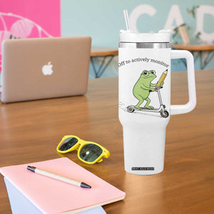 Funny Frog Teacher Testing Test Day Tumbler With Handle Off To Actively Monitor TS12 Print Your Wear