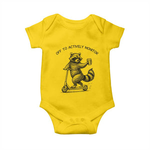 Funny Teacher Testing Day Baby Onesie Silly Raccoon Proctor Off To Actively Monitor TS12 Daisy Print Your Wear