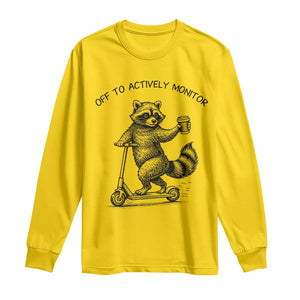Funny Teacher Testing Day Long Sleeve Shirt Silly Raccoon Proctor Off To Actively Monitor TS12 Daisy Print Your Wear