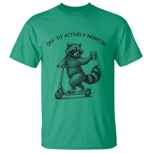 Funny Teacher Testing Day T Shirt Silly Raccoon Proctor Off To Actively Monitor TS12 Irish Green Print Your Wear