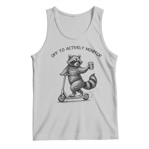 Funny Teacher Testing Day Tank Top Silly Raccoon Proctor Off To Actively Monitor TS12 Ash Print Your Wear