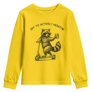 Funny Teacher Testing Day Youth Sweatshirt Silly Raccoon Proctor Off To Actively Monitor TS12 Daisy Print Your Wear