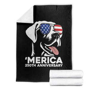 Merica Labrador Retriever Lover Throw Blanket 250th Anniversary Gift TS12 Black Print Your Wear