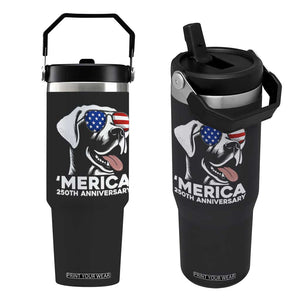 Merica Labrador Retriever Lover Flip Straw Tumbler 250th Anniversary Gift TS12 One Size: 30 oz Black Print Your Wear