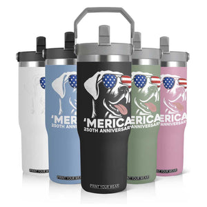 Merica Labrador Retriever Lover Flip Straw Tumbler 250th Anniversary Gift TS12 Print Your Wear