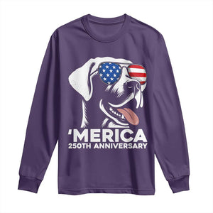 Merica Labrador Retriever Lover Long Sleeve Shirt 250th Anniversary Gift TS12 Purple Print Your Wear