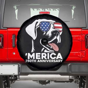 Merica Labrador Retriever Lover Spare Tire Cover 250th Anniversary Gift TS12 Black Print Your Wear