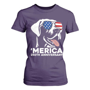 Merica Labrador Retriever Lover T Shirt For Women 250th Anniversary Gift TS12 Purple Print Your Wear