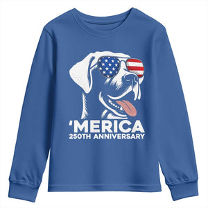 Merica Labrador Retriever Lover Youth Sweatshirt 250th Anniversary Gift TS12 Royal Blue Print Your Wear