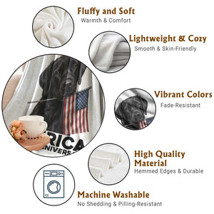 Patriotic Labrador Retriever Throw Blanket America 250th Anniversary Gift TS12 Print Your Wear