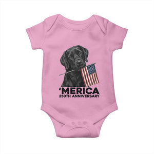 Patriotic Labrador Retriever Baby Onesie America 250th Anniversary Gift TS12 Light Pink Print Your Wear
