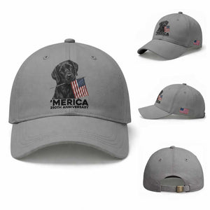 Patriotic Labrador Retriever Baseball Cap America 250th Anniversary Gift TS12 Baseball Cap Universal Fit Sport Gray Print Your Wear
