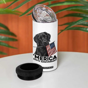 Patriotic Labrador Retriever 4 in 1 Can Cooler Tumbler America 250th Anniversary Gift TS12 Print Your Wear