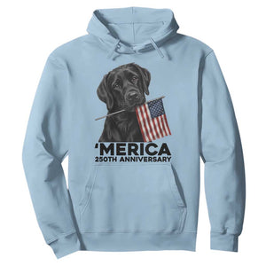 Patriotic Labrador Retriever Hoodie America 250th Anniversary Gift TS12 Light Blue Print Your Wear