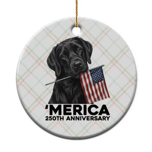 Patriotic Labrador Retriever Ceramic Ornament America 250th Anniversary Gift TS12 1pc Christmas Plaid Print Your Wear