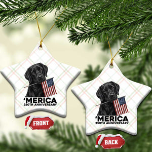 Patriotic Labrador Retriever Ceramic Ornament America 250th Anniversary Gift TS12 Print Your Wear