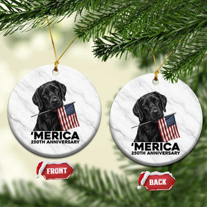 Patriotic Labrador Retriever Ceramic Ornament America 250th Anniversary Gift TS12 1pc White Marble Print Your Wear