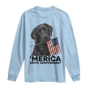 Patriotic Labrador Retriever Long Sleeve Shirt America 250th Anniversary Gift TS12 Light Blue Print Your Wear