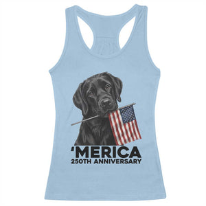 Patriotic Labrador Retriever Racerback Tank Top America 250th Anniversary Gift TS12 Light Blue Print Your Wear
