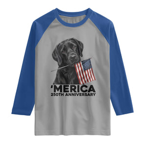 Patriotic Labrador Retriever Raglan Shirt America 250th Anniversary Gift TS12 Sport Gray Royal Print Your Wear