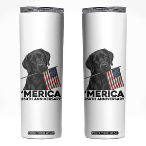 Patriotic Labrador Retriever Skinny Tumbler America 250th Anniversary Gift TS12 White Print Your Wear