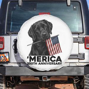 Patriotic Labrador Retriever Spare Tire Cover America 250th Anniversary Gift TS12 No hole White Print Your Wear