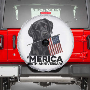 Patriotic Labrador Retriever Spare Tire Cover America 250th Anniversary Gift TS12 White Print Your Wear