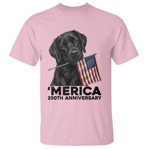Patriotic Labrador Retriever T Shirt America 250th Anniversary Gift TS12 Light Pink Print Your Wear