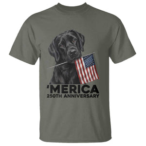 Patriotic Labrador Retriever T Shirt America 250th Anniversary Gift TS12 Military Green Print Your Wear