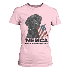 Patriotic Labrador Retriever T Shirt For Women America 250th Anniversary Gift TS12 Light Pink Print Your Wear
